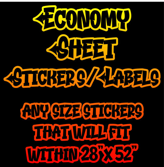 Economy Vinyl Stickers/Labels 28"x52" Sheet